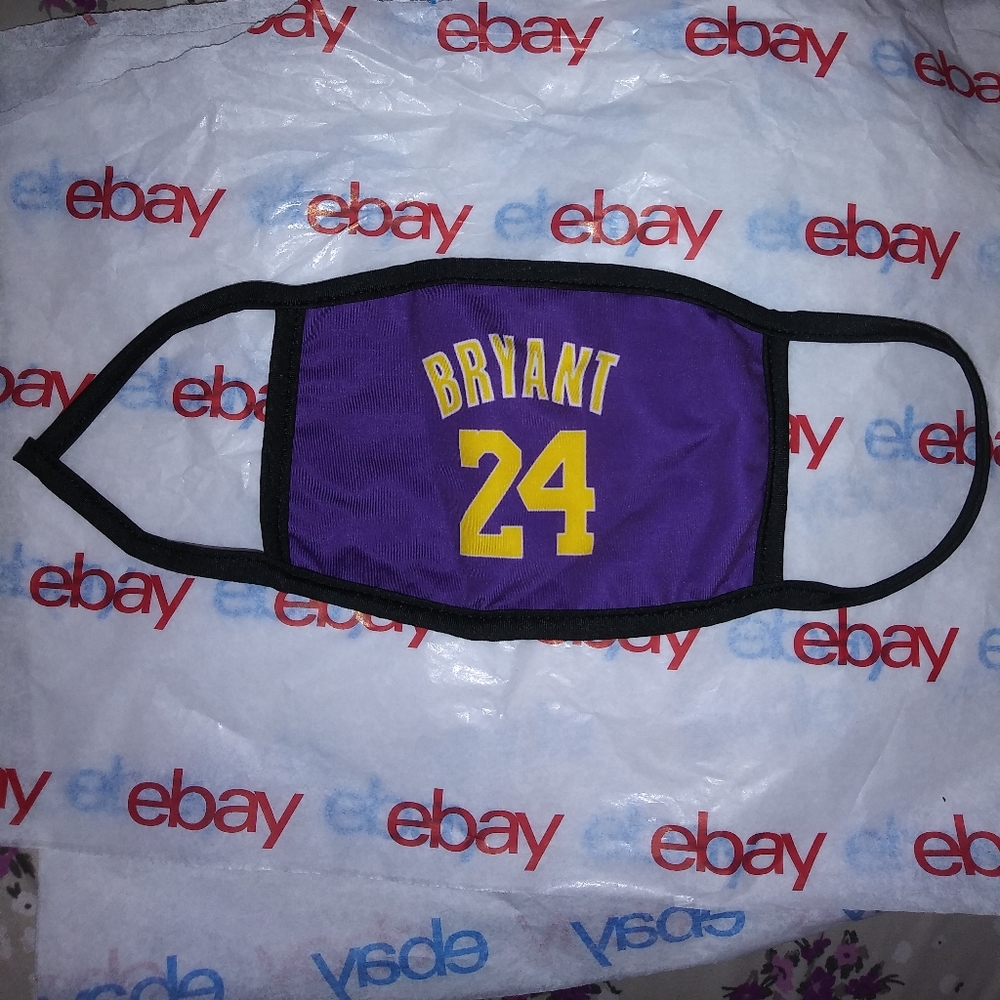 BRYANT #24 Purple Yellow CLOTH Face Mask Facemask - Picture 7 of 7